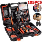 105Pcs General Household Hand Tool Kit with Toolbox Storage Case for Home Repair