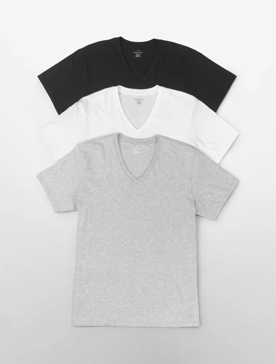 New 3 Pack CLASSIC FIT Calvin Klein Mens V Neck Crew Neck T Shirt Tee | eBay