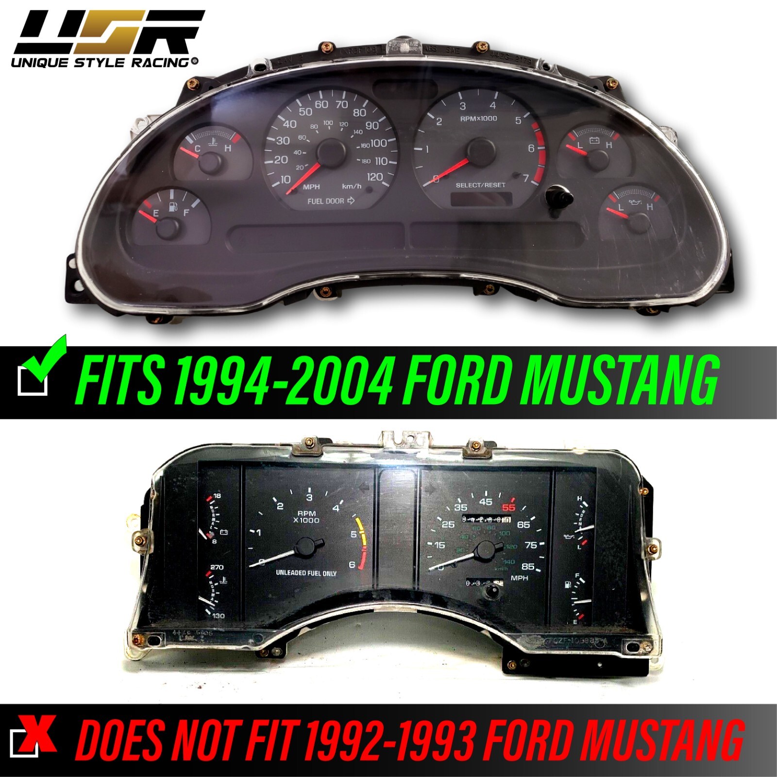 REAL Carbon Fiber Gauge Cluster Bezel For 9904 Ford Mustang V6 GT