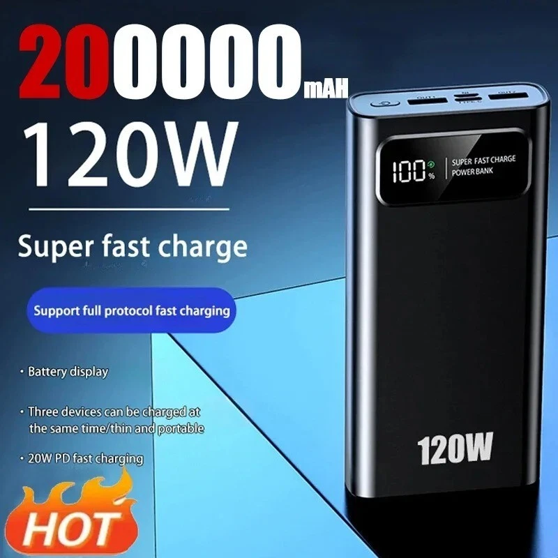 Power Bank Fast Charger 120W PD Powerbank Phone External Battery - USB & Type-C - Image 2 of 4