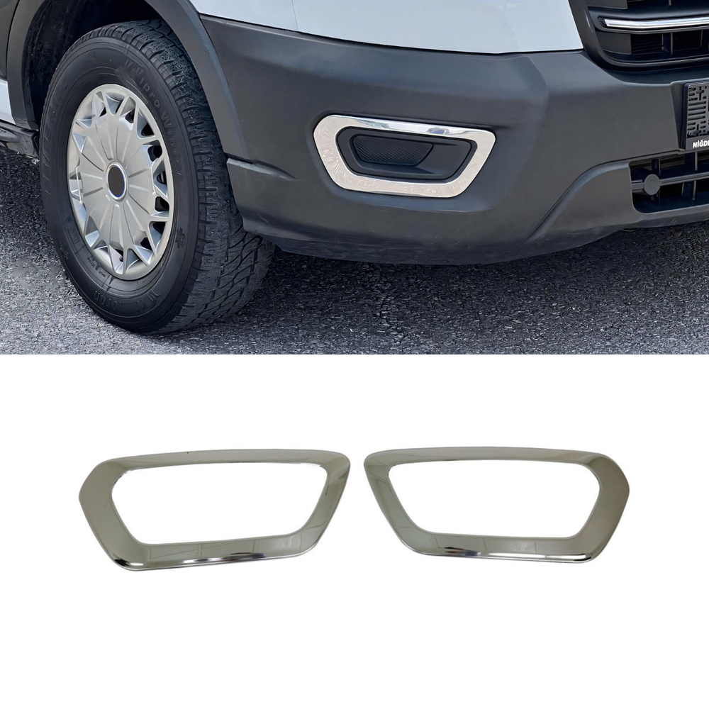 Stainless Steel Chrome Fog Light Cover Fit Ford Transit (2020-2024)