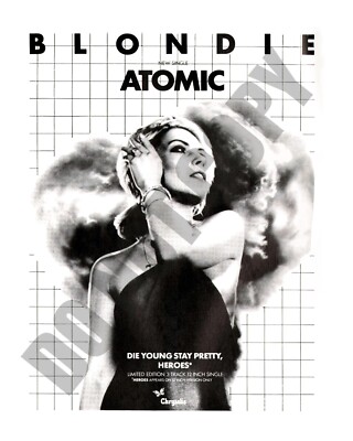 1980 Debbie Harry Blondie Atomic New Single Magazine Promo Ad 8x10 Photo