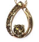 GIA 14k 10k rose gold chain .86ct champagne brown diamond pendant necklace 2.9g — photo 2