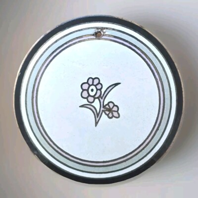 Very Scarce Art Nouveau Wiener Werkstatte White Enamel Flower Design Brooch