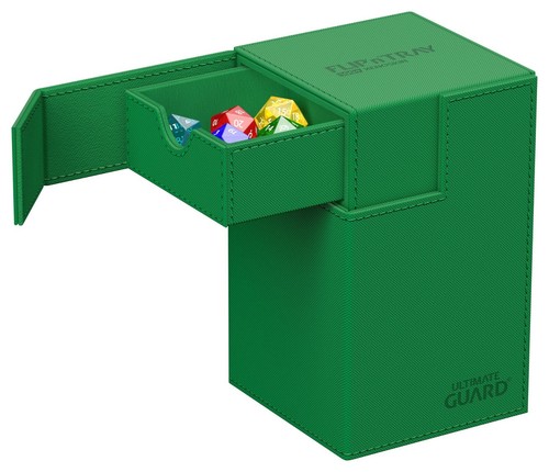 ULTIMATE GUARD GREEN FLIP n TRAY 100+ MONOCOLOR DECK CASE Card Box ccg Xenoskin - Picture 4 of 4