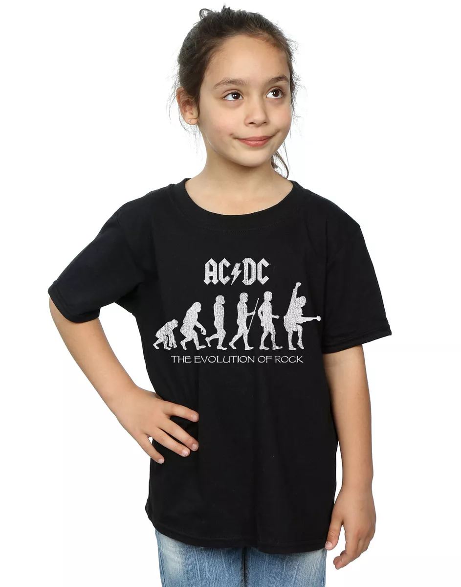 ACDC Ni as Evolution Of Rock Camiseta Negro 3 4 Anos eBay