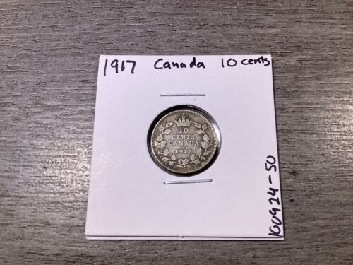1917 Kanada 10 Cent Groschen .925 Sterling Silber Münze - King George - 100924-50