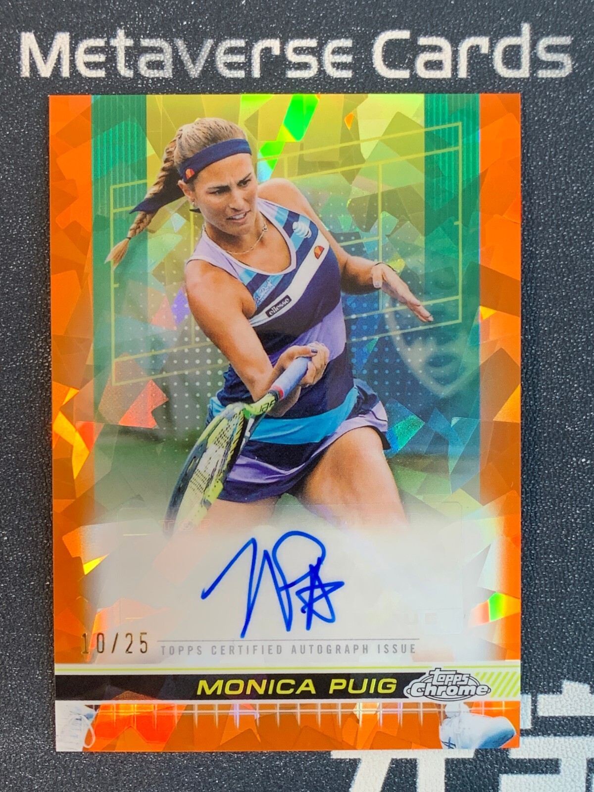 2024 Topps Chrome Sapphire Tennis Monica Puig Orange Refractor Auto /25
