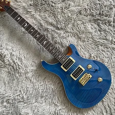 Blue PRS 6 String Electric Guitar Mahogany Body Solid Body HH Pickup Gold Part