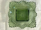 Vintage Federal Glass Traditions Square Bon Bon Candy Dish Green 4 inch Square