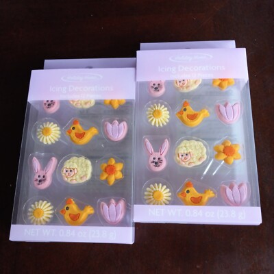 2 New Packages Edible Holiday Home Icing Decorations Easter 24 Total Sprout