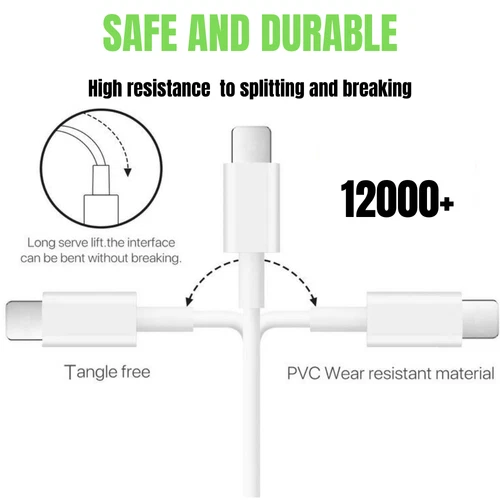 5 Pack Heavy Duty USB Charger Cable 6ft For iPhone 14 13 12 11 Pro XR 8 Cord - Picture 5 of 6