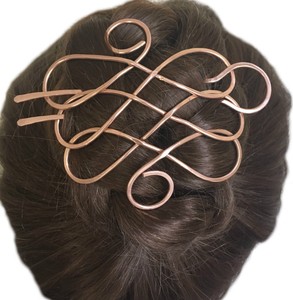 Celtic Hair Bun Holder Large Hair Barrette Hair Cage Copper
