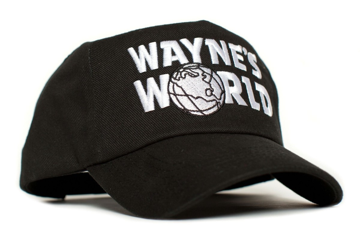Wayne's World Embroidered Flatbill Trucker Cap - 5 Panel Mesh Back Snapback Hat - View #3