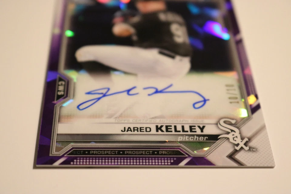 2021 Bowman Chrome Sapphire /10 Jared Kelley RC Auto Purple Chicago White Sox - Image 4 of 4