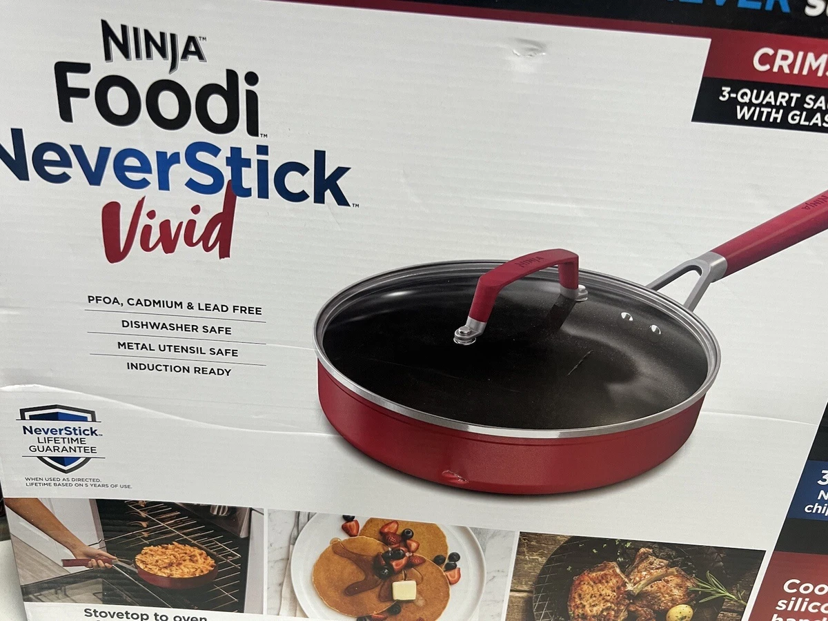 Ninja Foodi NeverStick Vivid 3-Quart Saute Pan with Glass Lid