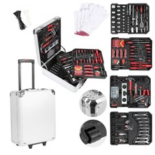 SET DI ATTREZZI TROLLEY VALIGIA PORTATTREZZI PORTAUTENSILI CASSETTA 1250 PEZZI