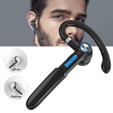 Bluetooth Headset Single-Ear Earpiece with Mic Noise Cancelling Wireless Earbud