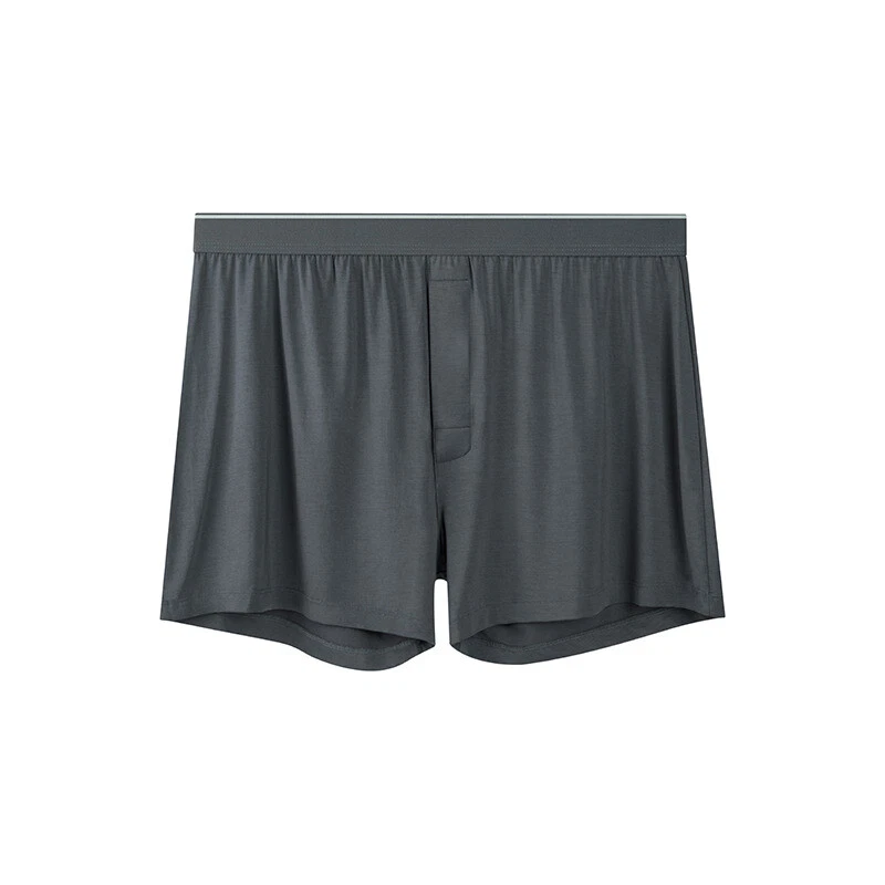 Calzoncillos boxer modales para hombre ropa interior color liso calce suelto talla grande ropa para el hogar Foto 3 de 4