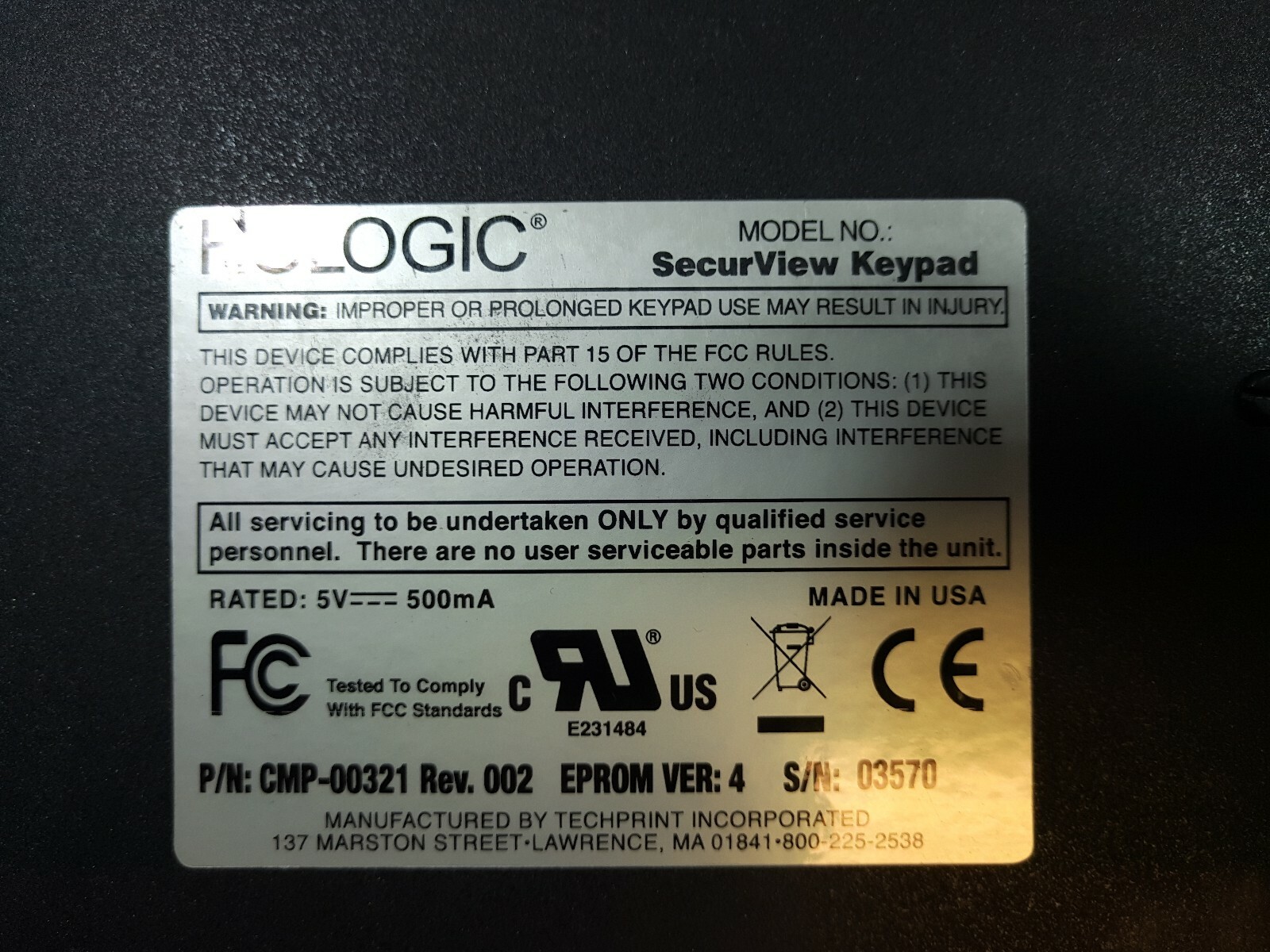 - (NICE)Hologic SecurView Keypad CMP-00321 USB Diagnostic Workstation Controller