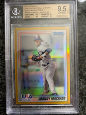 Manny Machado 2010 Bowman Chrome Gold Refractor USA #/50 Rc Rookie BGS 9.5 Gem