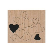Mounted Rubber Stamp, Hearts Background, Hearts, Love, Valentine's Day, Romance