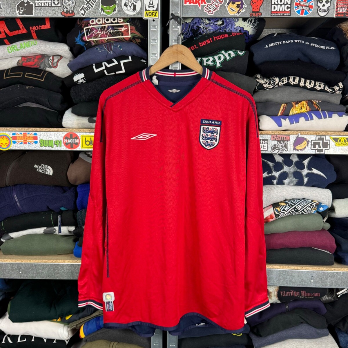 ウェア UMBRO M 2002 ENGLAND Long sleeve uniform ENGLAND 2002 2004 AWAY LONGSLEEVE FOOTBALL SHIRT SOCCER JERSEY