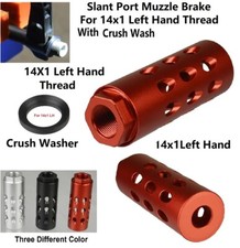 Aluminum Red Slant Port Low Concussion Muzzle Brake Compensator 14x1 Left Hand