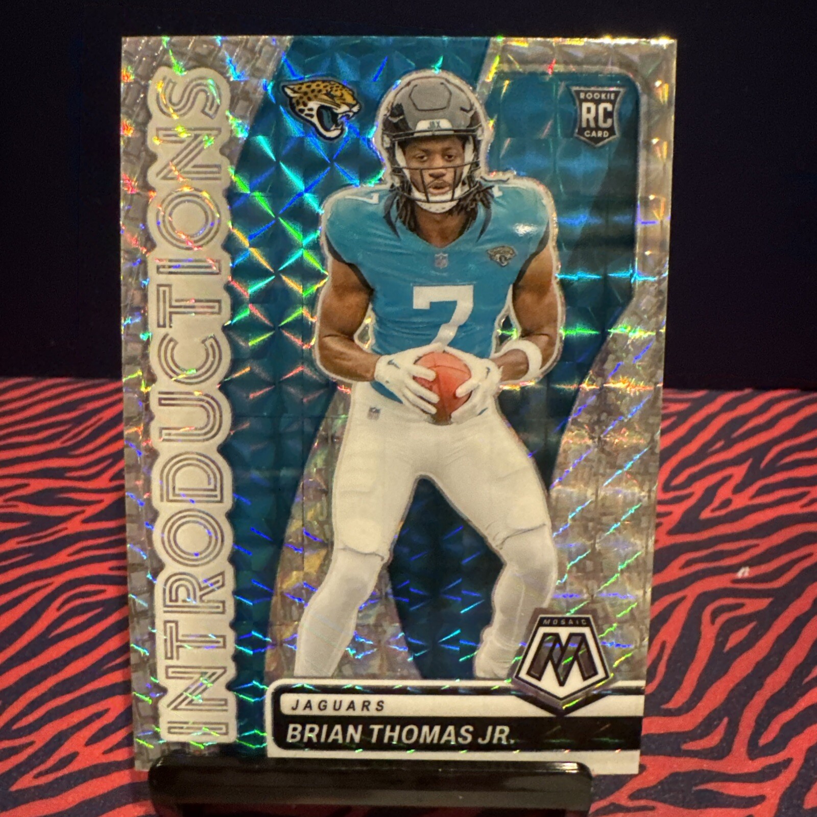 2024 Panini Mosaic Brian Thomas Jr Rookie Introductions Silver Prizm Jaguars RC