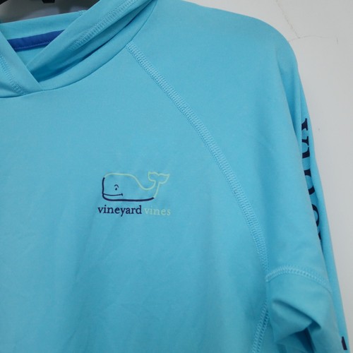 Vineyard Vines Girls Blue Burgee Pullover Whale Performance Hoodie Size L (16) - Picture 2 of 6