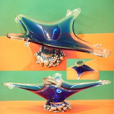 COPPA CENTRO TAVOLA IN VETRO BLU