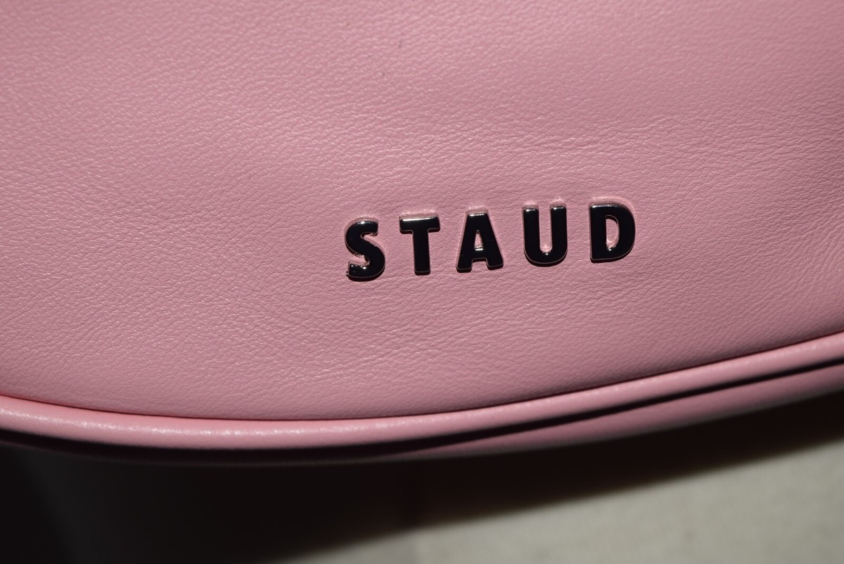 NWT STAUD Walker Leather Pink Medium Shoulder Bag Cherry