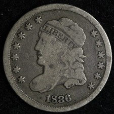 1836 Capped Bust Silver Half Dime FINE E232 KGLW