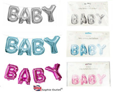 BABY WORD FOIL REUSABLE BALLOON Baby Shower Gender Reveal Party Boy Girl GM2794 