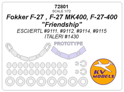 KV Models 1/72 Antonov An-24/An-26/An-30/An-32 Paint Masking for A-Model kits