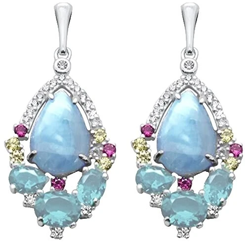 Pendientes de Moda Blanco Aguamarina