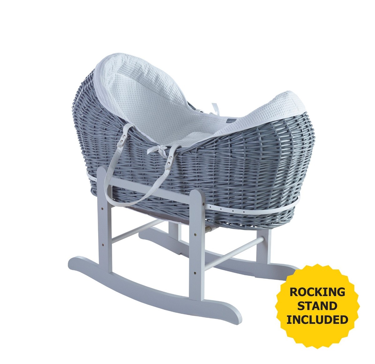 Organic Dressing Noah Pod Clair De Lune Wicker Moses Basket