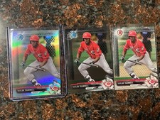 Taylor Trammell RC LOT 3x 2017 Bowman Draft Refractor Chrome & Base #BDC166 Reds