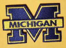 Michigan Wolverines Name Tag Embroidered Sports Patch approx. 2 x 3"