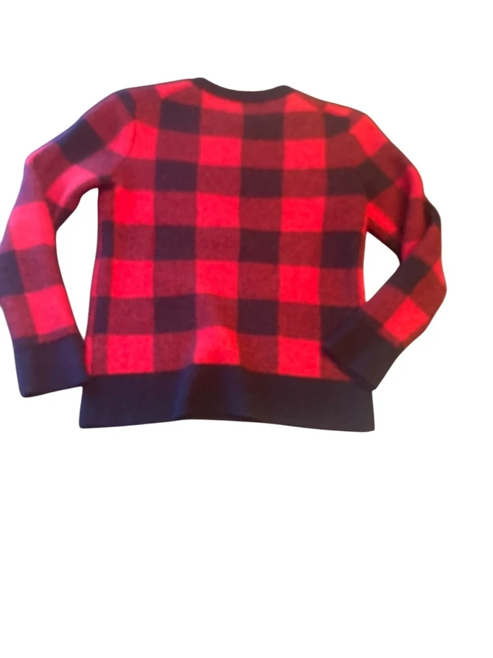 Crewcuts Kids Buffallo 格子毛衣 12 码红色和黑色羊毛混纺 — 第 3/3 张图片