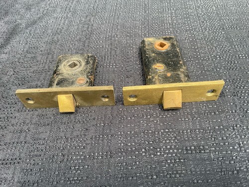 Pair Vintage Brass Small Mortise Door Lock Screen Door Hardware Parts Restore