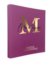 Personalisierte Zeugnismappe | 'Meine Zeugnisse' mit Initiale und Name