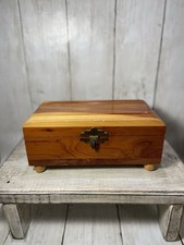 Handmade Cedar Wood Keepsake Box Hinged Lid 7.5  X 4  