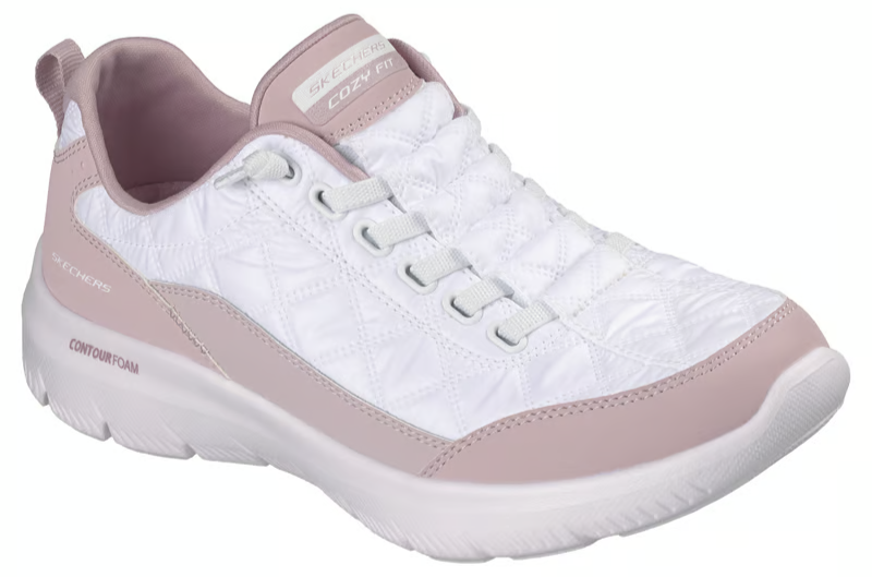 NEW WOMENS SKECHERS SUMMITS CONTOUR FOAM COZY FIT Lavender LEATHER Shoes