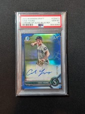 2022 Bowman Draft Auto Cole Young Blue Refractor /150 PSA 10 Mariners CDA-CY