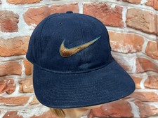 vintage Nike Swoosh snapback 90s y2k white tag Dark Blue cap