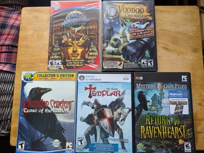 PC Game Lot (5) Ravenhearst, Curse of Raven, First Templar, others