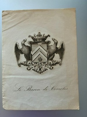 Exlibris CORIOLIS von LIMAYE Ernest de, C1856, 80x75mm, 19. Jh.