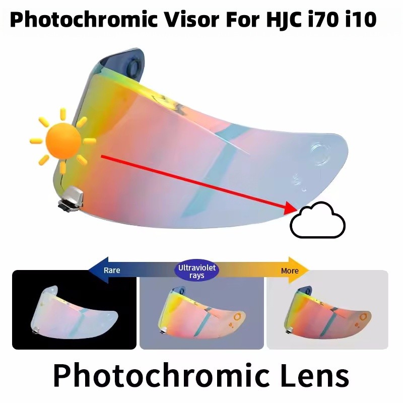 Lente visiera fotocromatica rossa per casco HJC i70 i10