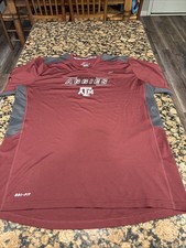 Texas A&M Aggies Shirt Mens Large Maroon Red NCAA Football Nike Dri Fit Top